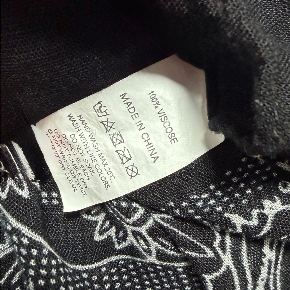 NWOT Black & White Printed Beach Cover-Up Tunic Kaftan - Picture 8 of 8